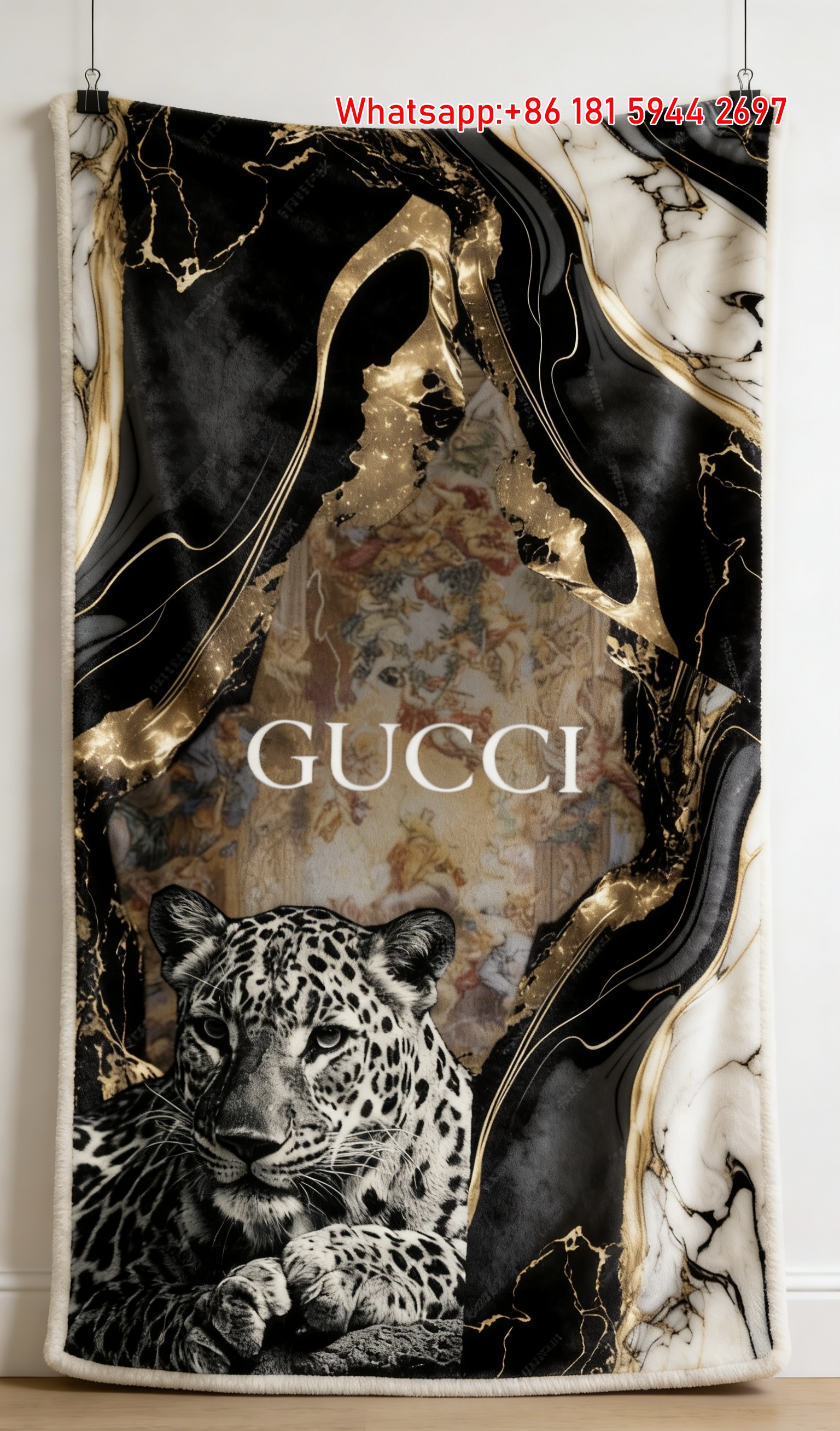 Gucci Artistic Marble Tapestry Gucci Marble Leopard throw Blanket IMG_2718